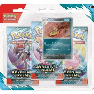 Pokèmon Scarlatto & Violetto: Avventure Insieme– Blister 3 Pack (ITA) , Contiene 3 Bustine di Avventure Insieme