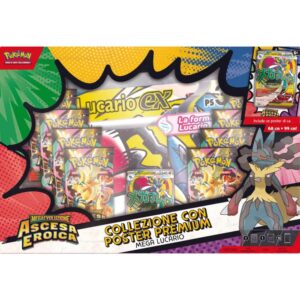 Pokémon Megaevoluzione Ascesa Eroica ASC Collezione con Poster Mega Lucario (IT)