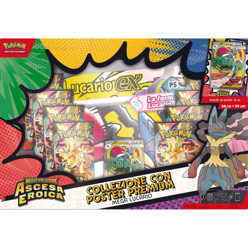 Pokémon Megaevoluzione Ascesa Eroica ASC Collezione con Poster Mega Lucario (IT)